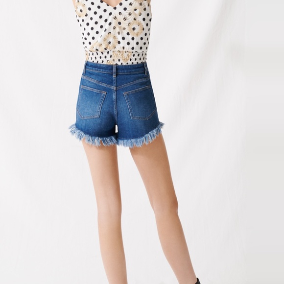 Maje Fringed Denim Shorts Size 34 MSRP $190 - Picture 4 of 8
